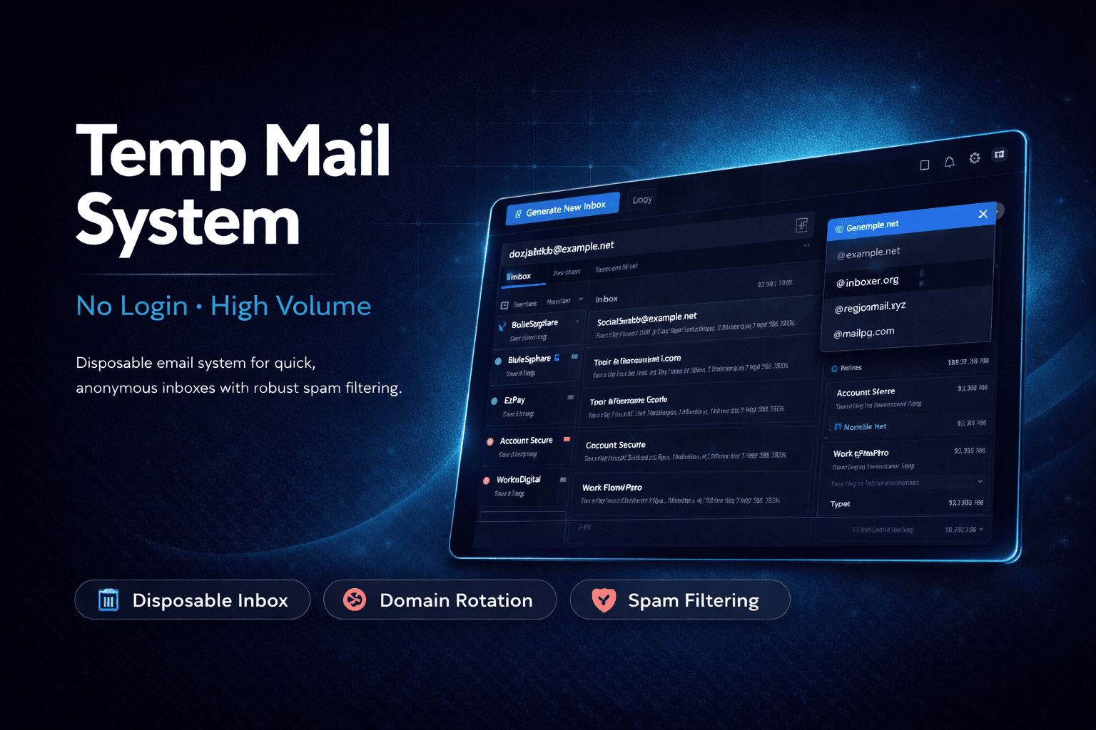 Temporary Email System with Disposable Inbox & Spam Filtering